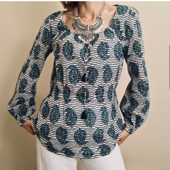 100% genuine Tory Burch elastic waist blouse - Picture 3 of 16